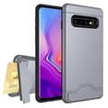 Samsung Galaxy S10 Plus - Professionellt Skal med Kortfack Grå