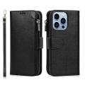 Pikkukuva 1 / 11: iPhone15ProMax - Fodral med Dragkedja, Flip-Fodral med Axelrem Svart