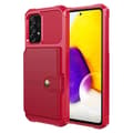 Effektfullt Skal med Kortfack - Samsung Galaxy A52 Röd