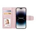 Miniatyrbillede 8 af 11: iPhone 16 Pro Max - Stilfullt och Praktiskt 2-i-1 Plånboksfodral från Hanman Miluo Roséguld