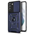 Samsung Galaxy S22 Plus - Stiligt Armor Skal med Ringhållare Blå