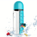 Miniatyrbillede 2 af 11: 2-i-1 600ml Vattenflaska med 7-facks Medicinbox Svart