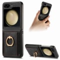 Pikkukuva 3 / 11: Samsung Galaxy Z Flip 5 - Ringhållare Stötsäkert Korthållarskal Black
