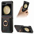 Pikkukuva 3 / 11: Samsung Galaxy Z Flip 5 - Ringhållare Stötsäkert Korthållarskal Brown