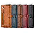 Pikkukuva 11 / 11: iPhone 13 Pro Max - Lyxigt Wallet Case med Zipper & Handledsrem Mörkbrun