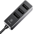 Miniatyrbild 7 av 11: Smidig Slittålig Baseus 3-USB Port Billaddare Grå