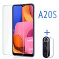 3-PACK Galaxy A20s Skärmskydd + Kameralinsskydd HD 0,3mm Transparent
