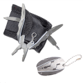 Miniatyrbillede 3 af 5: Smidigt 9 i 1 Multifunktionell Verktygs Set / Fickkniv Silver