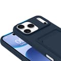 iPhone 17 Pro Max Skal  Skyddande Silikonfodral med Kortplats Marinblå