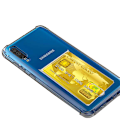 Miniatyrbillede 4 af 10: Skyddande Skal med Kortfack - Samsung Galaxy A70 Transparent/Genomskinlig