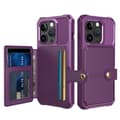 Elegant plånboksfodral i lyxigt PU-läder för iPhone 15 Pro Max Lila