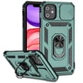iPhone 12 - Elegant Skyddsskal med Praktisk Ringhållare Grön