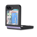 Pikkukuva 8 / 11: Fiber mönster stilfodral för Samsung Galaxy Z Flip 5 Black