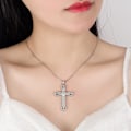Miniatyrbillede 3 af 4: Kors Halsband Zirconia Silver