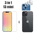 Pikkukuva 2 / 11: 3-PACK 3-in-1 Fram- & Baksida + Kameralinsskydd iPhone 13 Mini Transparent