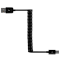Miniatyrbild 3 av 9: Smidig Hållbar USB till Type-C Fjäder Laddningskabel Svart