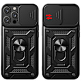 Miniatyrbilde 10 av 11: iPhone 13 Pro Max - Armor Skal med Ringhållare för Optimal Säkerhet och Stil Svart