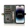Miniatyrbild 8 av 11: Elegant plånboksfodral i läder för iPhone 15 Pro Max Rosa guld