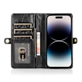 Miniatyrbild 10 av 11: Elegant plånboksfodral i läder för iPhone 15 Pro Max Svart