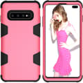 Samsung S10 Plus - Elegant og beskyttende cover \"Rugged Robot\" Rosa/Svart