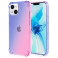 iPhone 14 - Stilrent Skyddande Gradient Silikonskal Blå/Rosa