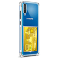 Miniatyrbillede 1 af 10: Skyddande Skal med Kortfack - Samsung Galaxy A70 Transparent/Genomskinlig