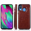 Miniatyrbilde 1 av 11: Elegant Skyddsskal med Korthållare - Samsung Galaxy A40 Brun