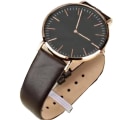 Miniatyrbild 7 av 11: Stilrent Bekvämt Smooth Klockarmband Mörkbrun 18mm