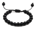 Miniatyrbillede 3 af 11: Stilrent Slittåligt Stenkulors Armband Black Pine Blue
