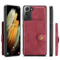 Hög Kvalitét Skal med Kortfack - Samsung Galaxy S22 Röd