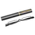 Lesebriller med styrke +1.0 - +4.0 med sikker oppbevaring Grå +3.25