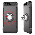 Miniatyrbillede 11 af 11: Stilrent Skal med Ringhållare till Huawei P10 Svart