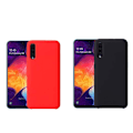 Pikkukuva 4 / 11: Skyddande Matt (NKOBEE) Silikonskal - Samsung Galaxy A50 Mörkblå