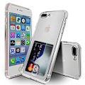 Pikkukuva 3 / 8: Genomtänkt Skal med Kortfack - iPhone 8 Plus Transparent/Genomskinlig