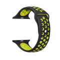 Pikkukuva 1 / 11: Apple Watch 42mm - HUTECHs Stillfulla Silikonarmband ORGINAL Svart/Gul M
