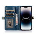 Miniatyrbild 7 av 11: Elegant plånboksfodral i läder för iPhone 15 Pro Max Svart
