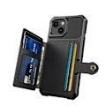 Miniatyrbild 11 av 11: Elegant plånboksfodral i lyxigt PU-läder för iPhone 15 Plus Svart