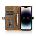 iPhone 15 Plus - Luksuriøst Pungetui i Læder med Kortholder Brun