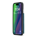 Miniatyrbillede 10 af 11: iPhone 15- Läderplånboksfodral med magnetiskt hållare Svart