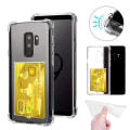 Pikkukuva 3 / 11: Stötdämpande Silikonskal Korthållare - Samsung Galaxy S9+ Transparent/Genomskinlig