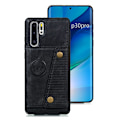 Pikkukuva 7 / 11: Huawei P30 Pro - Kraftfullt Retro Skal med Korthållare Mörkblå