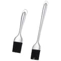2-pack kraftig grillpensel, perfekt för grillat kött, kakor och bakverk. Solid, robust grillpensel med rostfritt stål