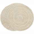 38 cm runda flätade bordstabletter, set om 4, cirkel boho bordstabletter för köksbord - (beige)