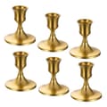 Miniatyrbillede 1 af 5: 6 STK Messing Guld Koniske Lysestager