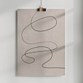 Miniatyrbild 2 av 4: Minimal line art abstract drawing 03 Poster 50x70 cm