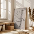 Miniatyrbild 4 av 4: Minimal line art abstract drawing 03 Poster 50x70 cm