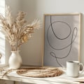Miniatyrbild 3 av 3: Minimal line art abstract drawing 01 Poster 30x40 cm