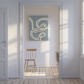 Miniatyrbild 3 av 3: Minimalist line art in blue grey Canvastavla 50x70 cm