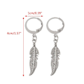 Miniatyrbilde 3 av 3: Creoler Fjäder Feather Rostfria Ringar Örhängen Fjädrar Silver