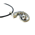 Miniatyrbillede 2 af 2: Necklace - Iguana - Lizard - Cord Silver